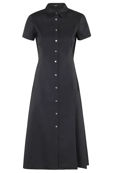 Theory Midi Shirt Dress In Black