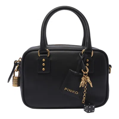 Pinko Mini Bowling Bag In Nero-antique Gold