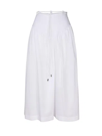 Pinko Grinch Drawstring Midi Skirt In Bianco Brill.