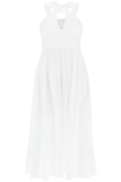 Max Mara Beachwear Stelvio Stretch Cotton Sundress With In White