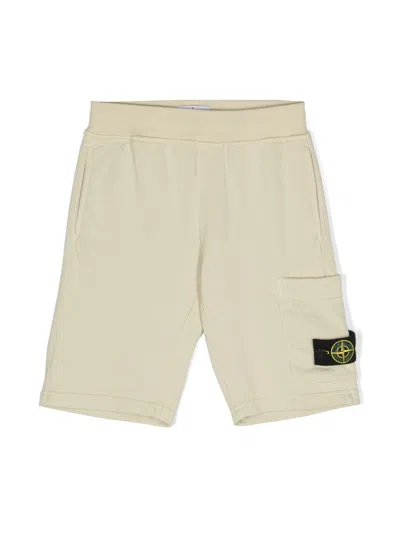 Stone Island Junior Kids' Dove Sports Shorts With Logo In Brown