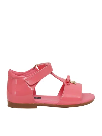 Dolce & Gabbana Kids' Baby Girls Pink Patent Leather Sandals In Fuchsia