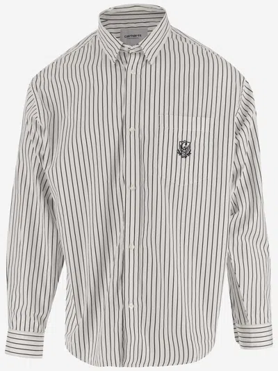 Carhartt Cotton Shirt With Striped Pattern In Red