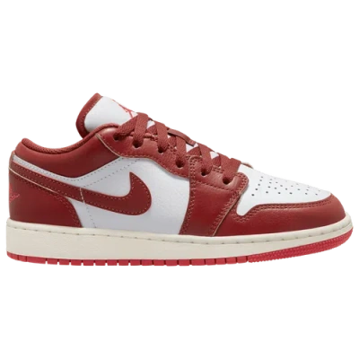 Jordan Kids' Air  1 Low Se Basketball Sneaker In White/dune Red/lobster