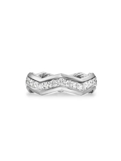 David Yurman Women's Zig Zag Stax Ring In Sterling Silver In Diamond