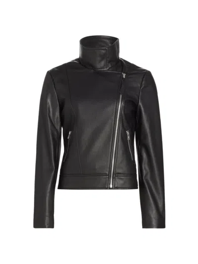 Susana Monaco Faux Leather Moto Jacket In Black