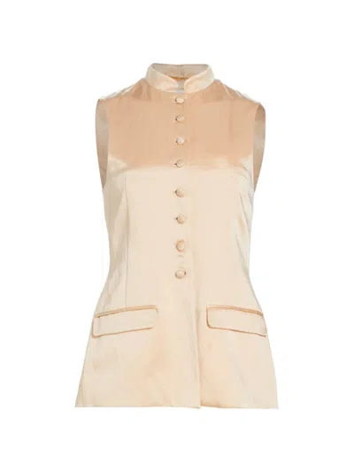 Adam Lippes Tailored Satin Waistcoat In Neutral