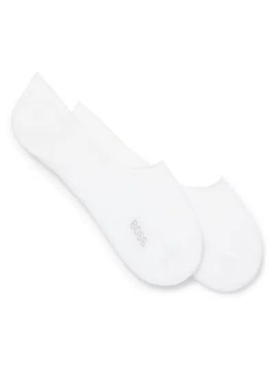 Hugo Boss Men's Two-pack Of Invisible Socks In A Cotton Blend In White
