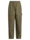 Acne Studios Khaki Embroidered Cargo Pants In Olive Green