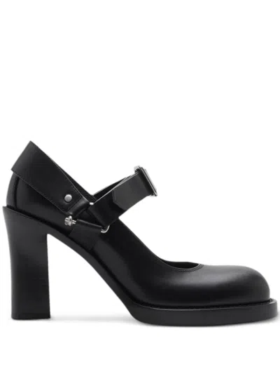 Burberry Stirrup 85mm Leather Pumps In Black