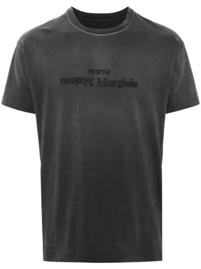 Maison Margiela Reverse Logo-print Cotton T-shirt In Black