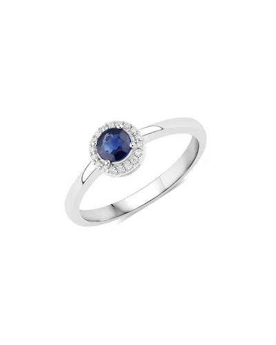 Diana M. Fine Jewelry 14k 0.52 Ct. Tw. Diamond & Sapphire Ring In Blue
