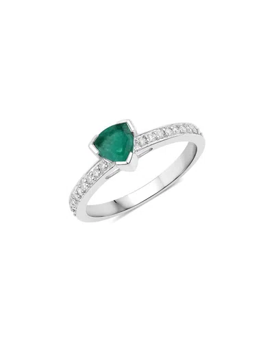 Diana M. Fine Jewelry 14k 0.69 Ct. Tw. Diamond & Emerald Ring In Gray