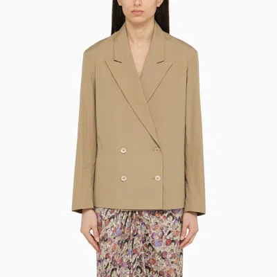 Dries Van Noten Beige Double-breasted Cotton Jacket
