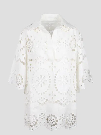 Zimmermann Lexi Embroidered Tunic In White