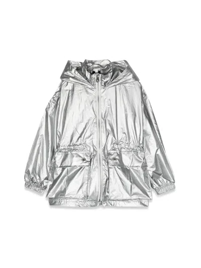 Marc Jacobs Kids' Logo-print Hooded Jacket In Silver