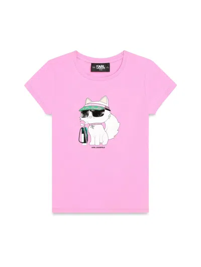 Karl Lagerfeld Kids Teen Girls Pink Choupette Cotton T-shirt