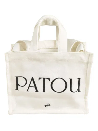 Patou Logo Print Tote In White