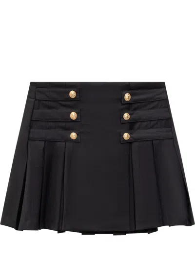 Balmain Kids' Skirt With Pleated In Black