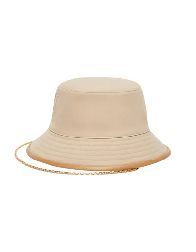 Max Mara Bucket Hat In Water-resistant Gabardine In Brown