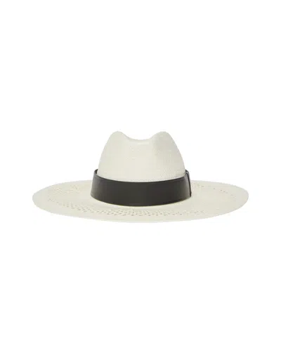Max Mara Sidney Straw Brimmed Hat In White