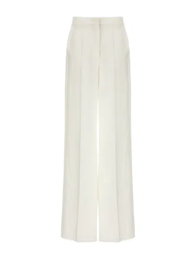 Max Mara Linen Wide Trousers In White