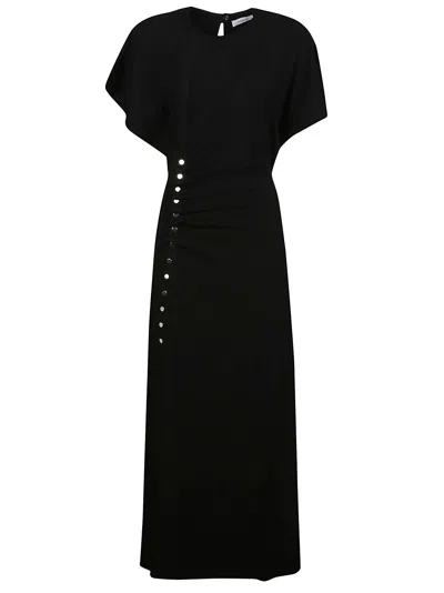 Paco Rabanne Short Sleeve Long Dress In Black