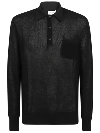 Ballantyne Polo Neck Pullover In Black