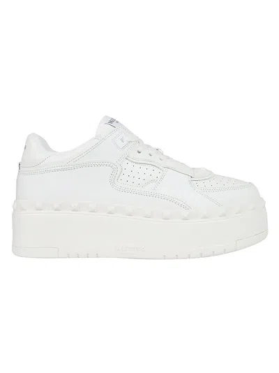 Valentino Garavani Freedots Xl Leather Trainers In Bo Bianco