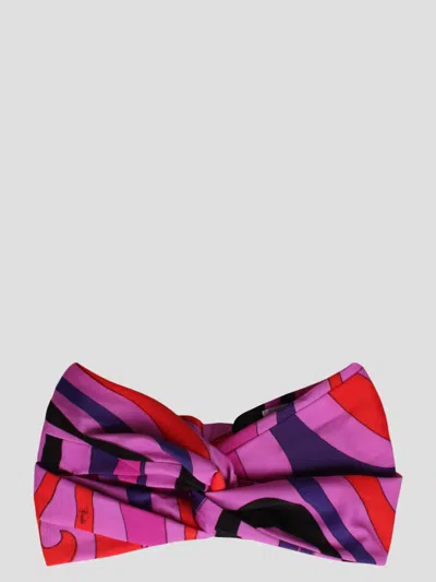 Pucci Marmo-print Headband In Pink & Purple