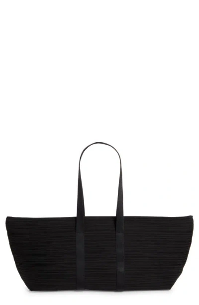 Issey Miyake Pleats Please  Black Pleated Woven Top-handle Bag