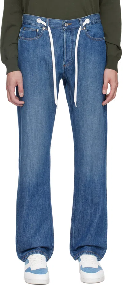 Apc Sureau Blue Cotton Jeans