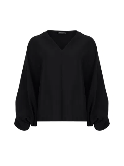 Nocturne Batwing Sleeve Oversized Top In Black