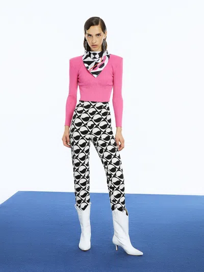 Nocturne Printed High-waisted Pants In Multi