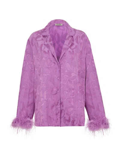 Nocturne Feathered Shirt In Purple