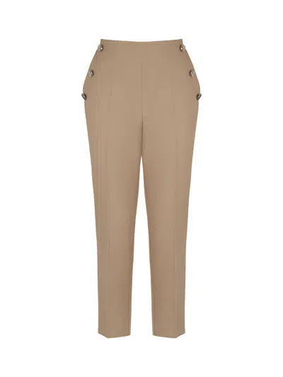 Nocturne Button Detail Pants In Brown