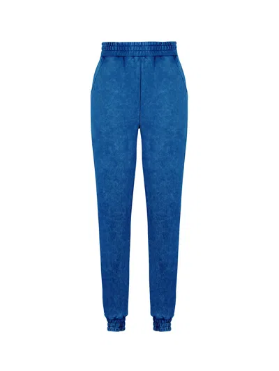 Nocturne Knitted Jogging Pants In Blue