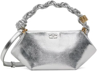 Ganni Mini Bou Metallic Bag In 018 Silver