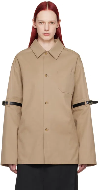 Coperni Open Elbow Jacket In Beige