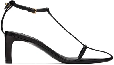 Jil Sander High Leather Sandals In Black