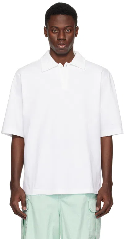 Marni Men's Oversized Polo Shirt In Lily/white