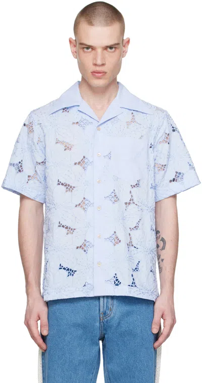 Wales Bonner Highlife Bowling Shirt Light Blue