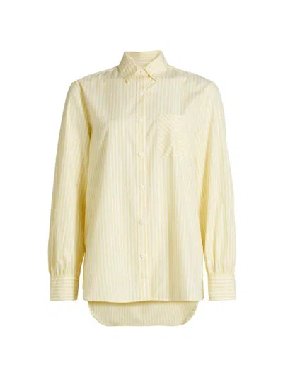 Rag & Bone Maxine Stripe Cotton Button-up Shirt In Yellow Stripe