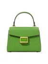 Kate Spade Katy Textured Leather Small Top Handle In Green