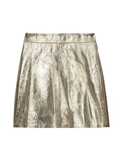 Zadig & Voltaire Jinette Metallic Leather Skirt In Shea