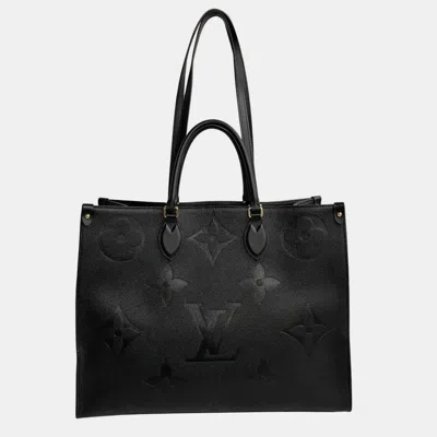 Pre-owned Louis Vuitton Leather Small Onthego Totes In Black
