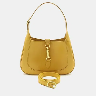 Pre-owned Gucci Yellow Jackie 1961 Small Hobo Bag
