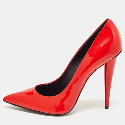 Pre-owned Giuseppe Zanotti Red Patent Leather Pointed Toe Pumps Size 41