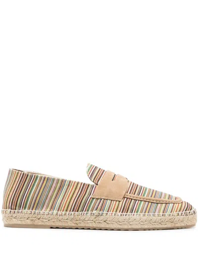 Paul Smith Striped Canvas Espadrilles In Multicolor