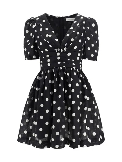 Zimmermann Dresses In Black/cream Dot